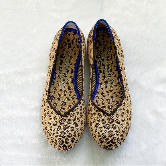 Like New Rothy’s The Flat Round Toe Retired Print Leopard Print Ballet Flats 9.5 - Picture 3 of 12